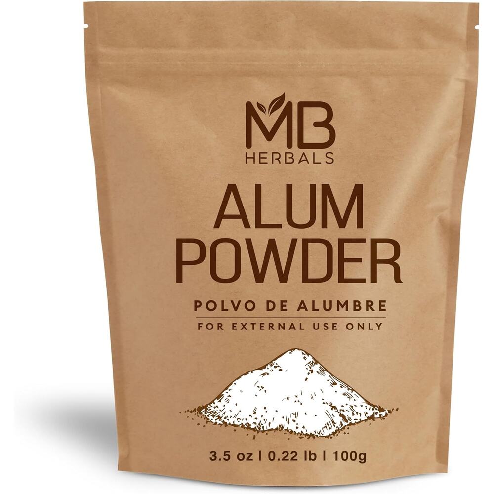 MB Herbals Alum Powder 100g Natural Deodorant After Shave Foot Soak Mordant